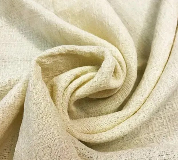 Beige Linen Asymmetrical Brim Hat with Patches Accent