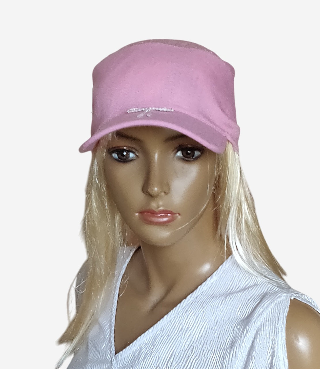 Pink visor bandana, polka dot hat