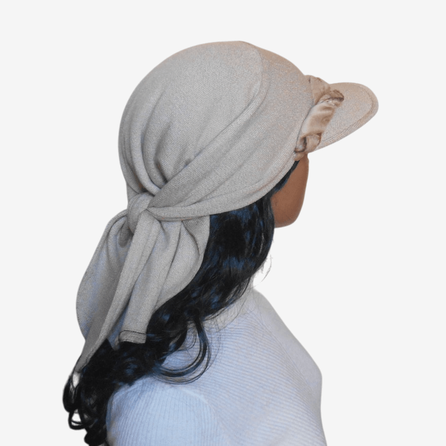 Winter beige visor bandana