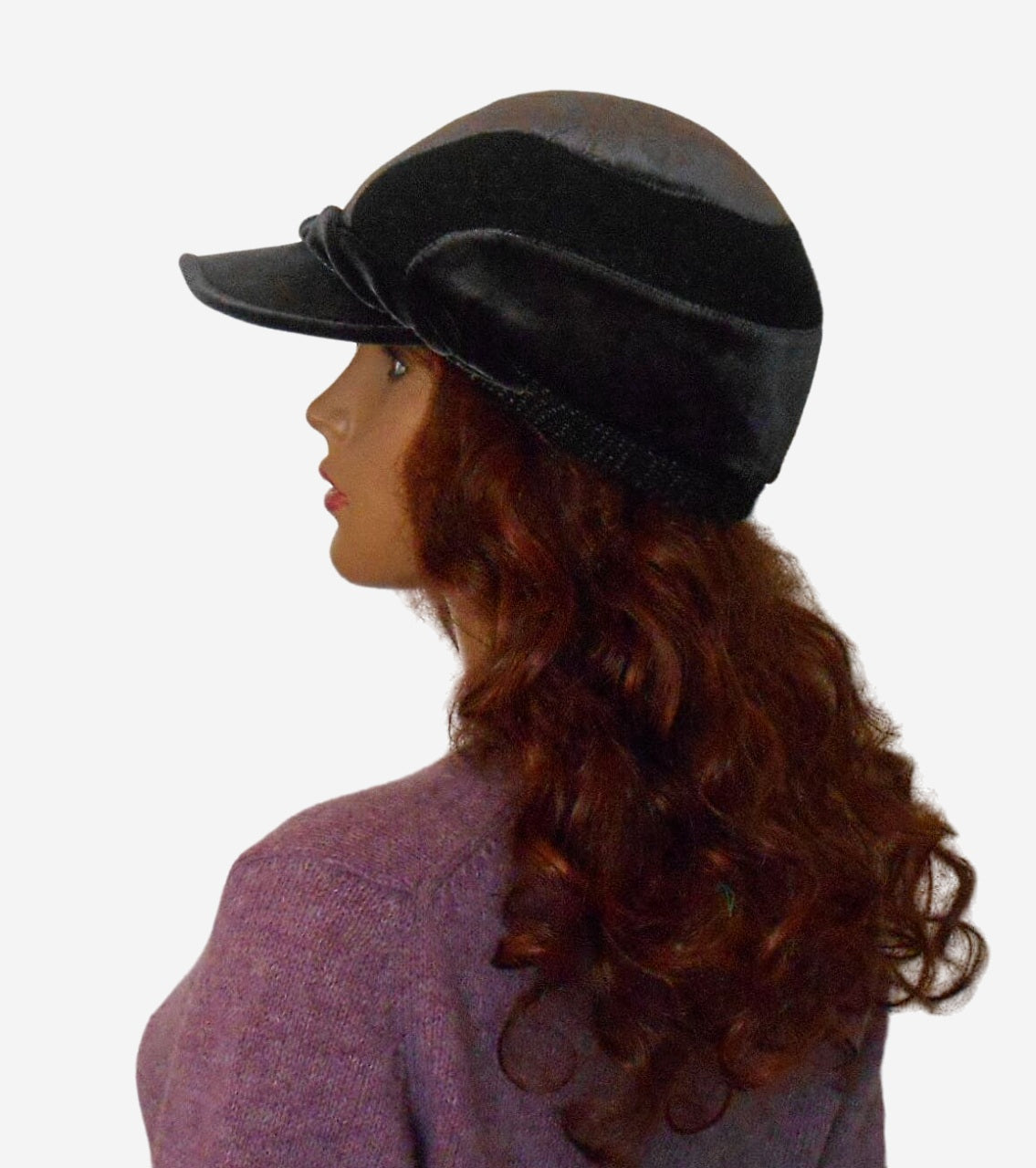 Gray velour baseball cap