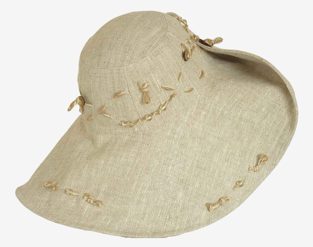 Wide brim linen hat