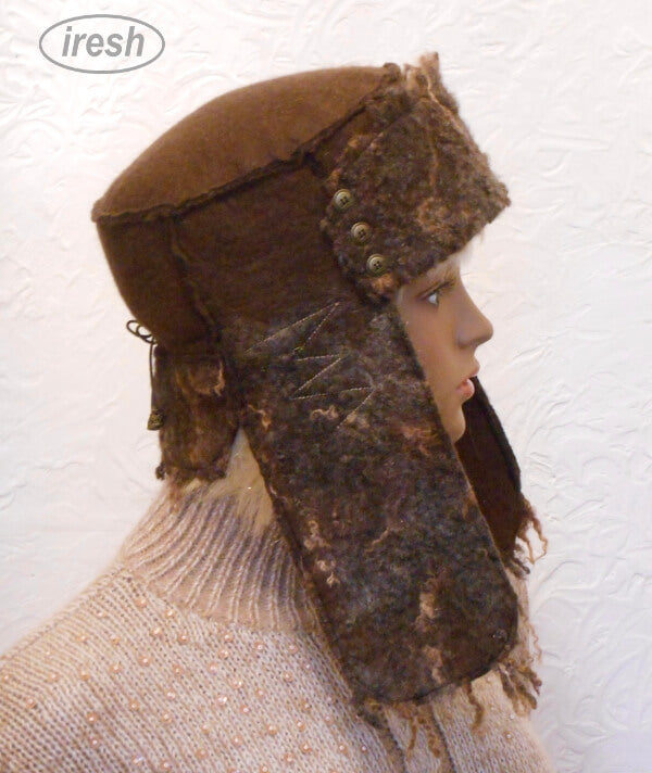 Brown trapper hat