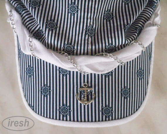 Striped summer bandana with visor