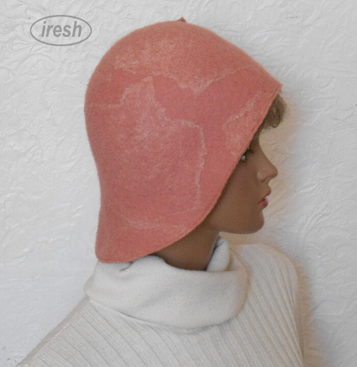 Felted pink hat