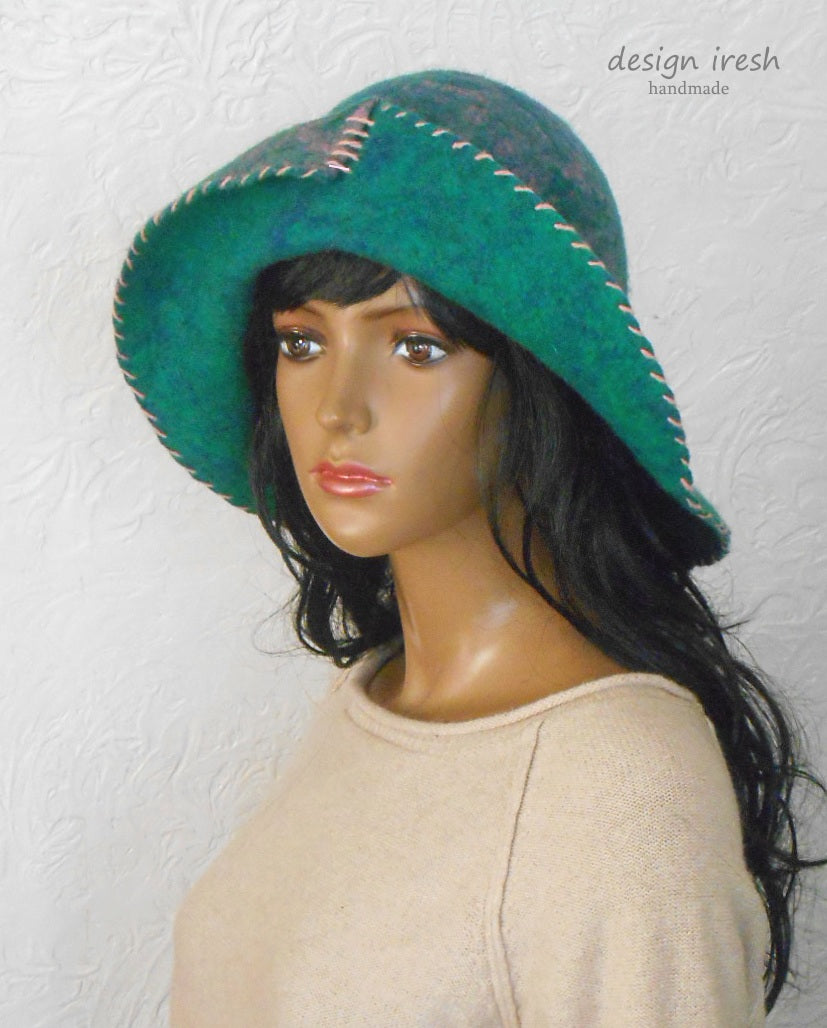 Green floppy hat