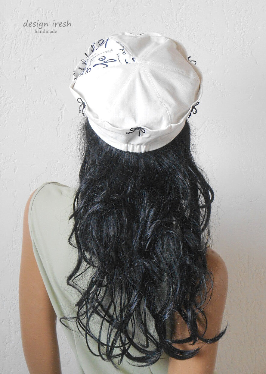 Women's White Linen Cap