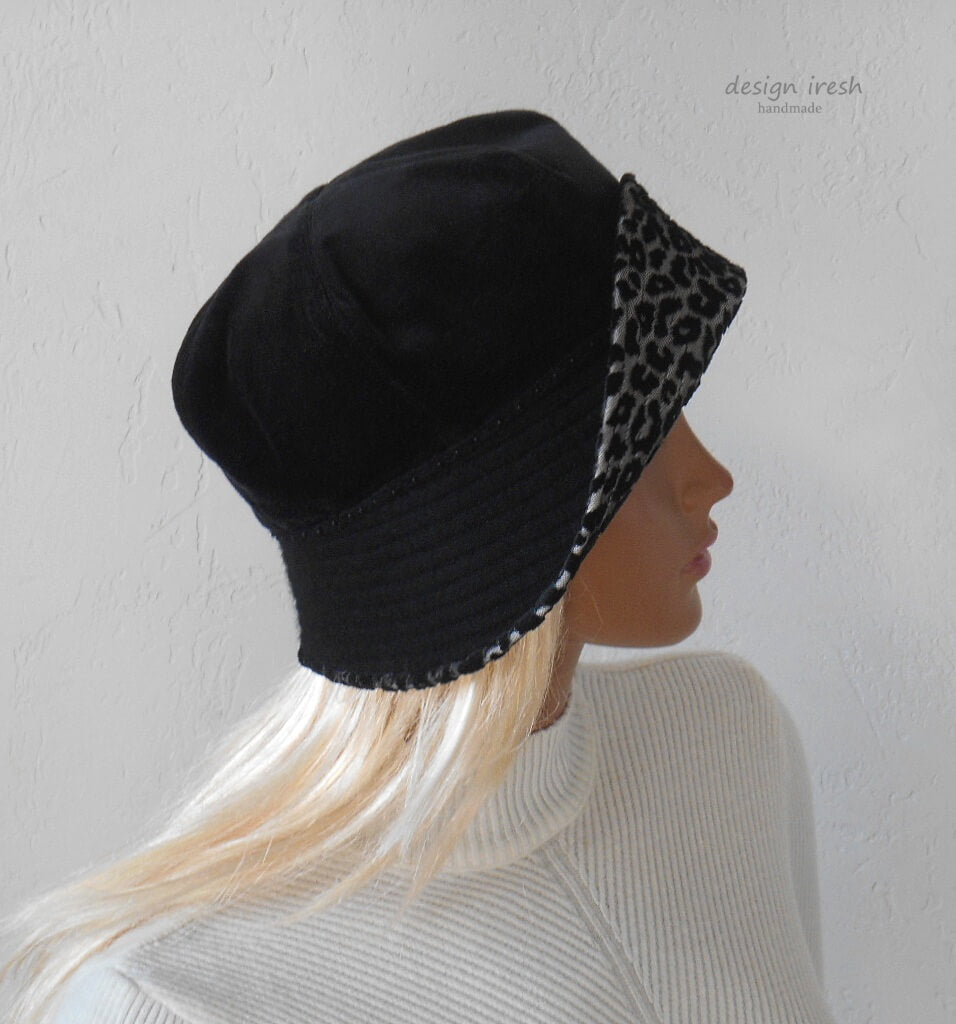 Black velor hat