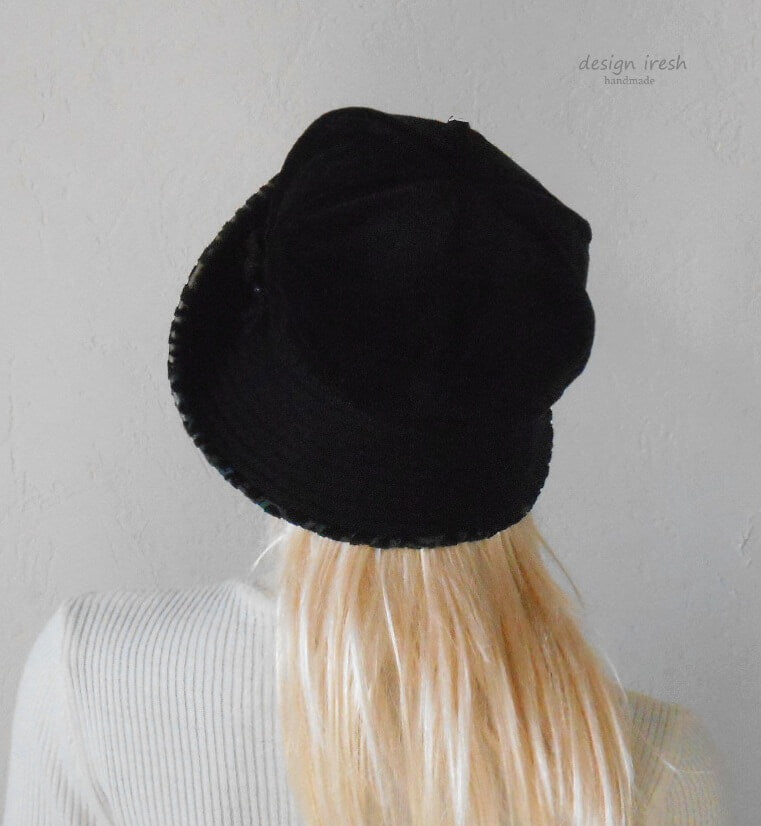 Black velor hat