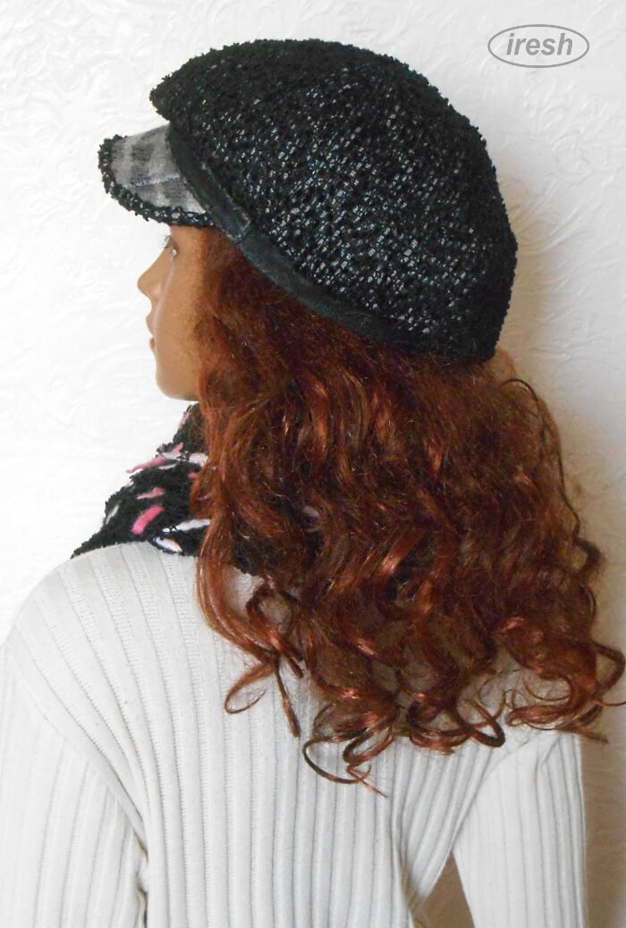 Black scarf and Newsboy cap, set of accessories