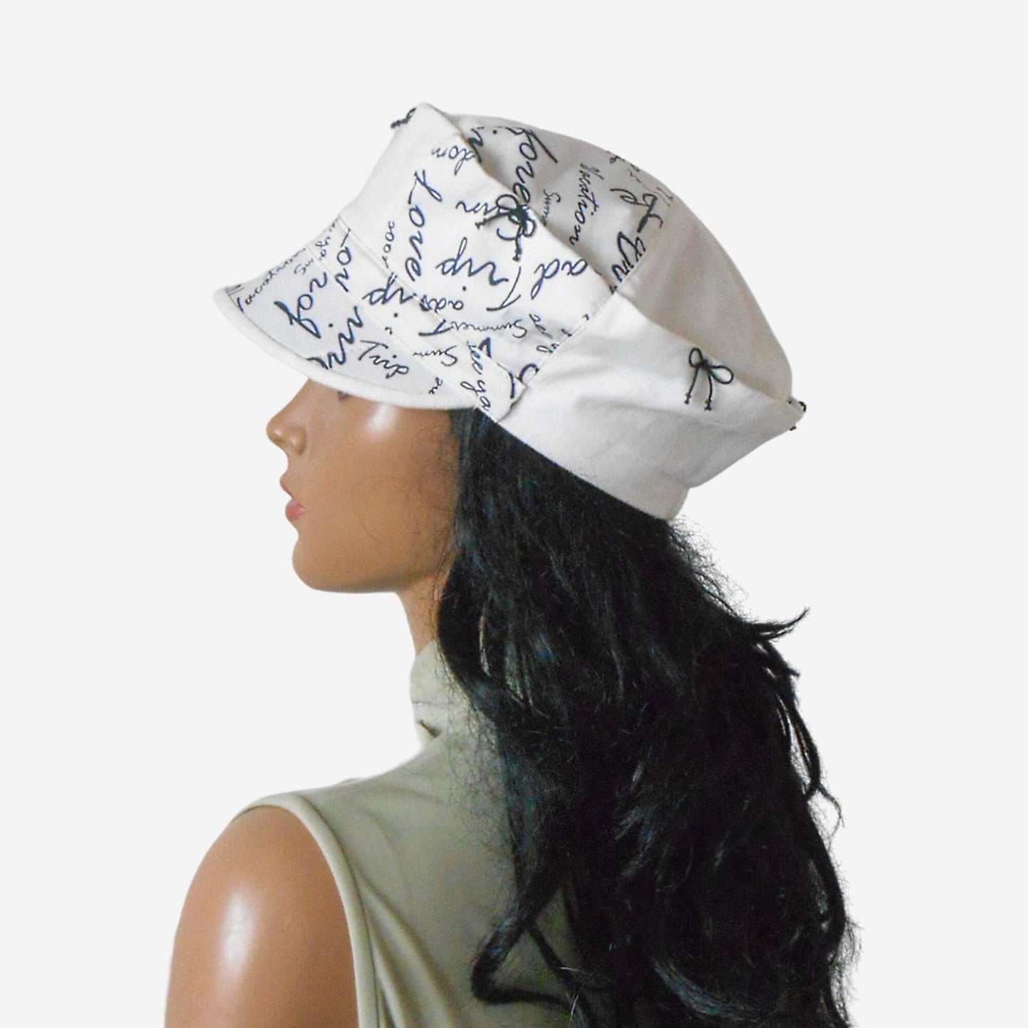 Women's White Linen Cap