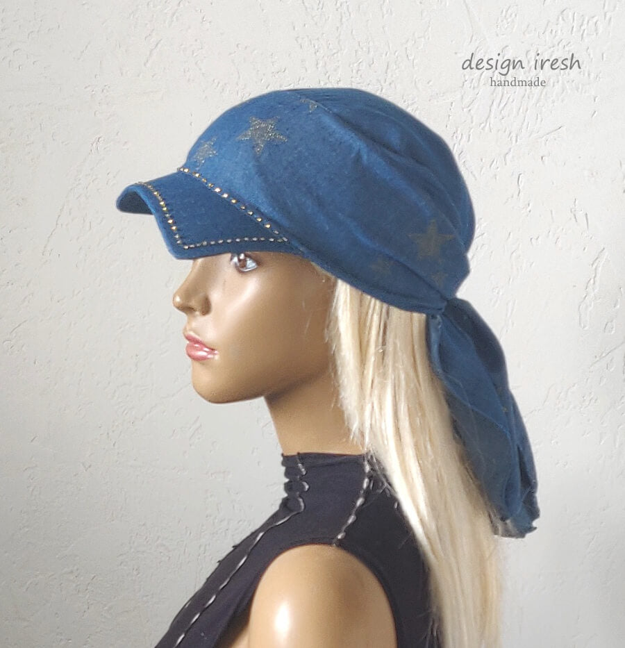 Denim Bandana with Visor