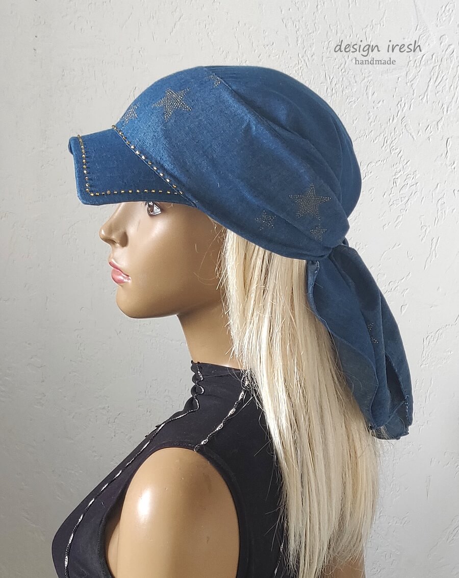 Denim Bandana with Visor