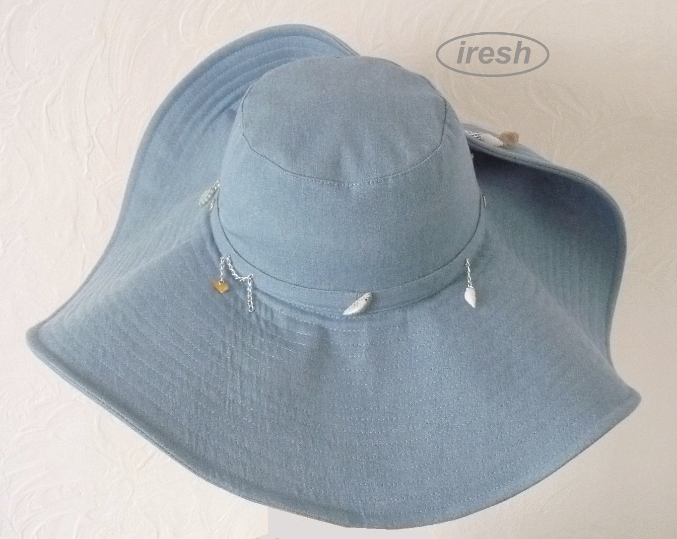 Wide brim denim hat