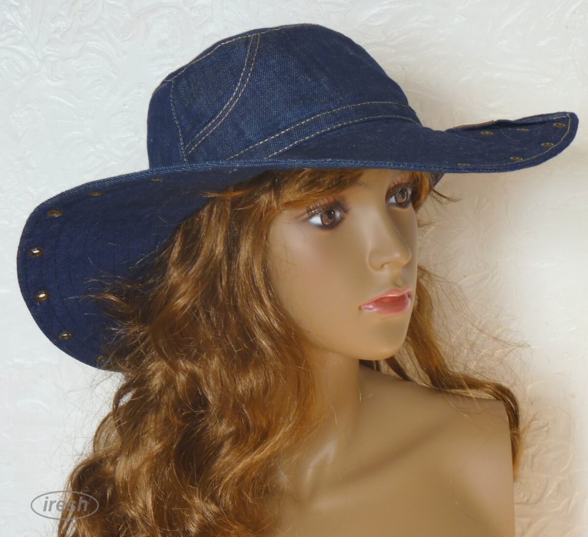 Women's Wide Brim Denim Hat