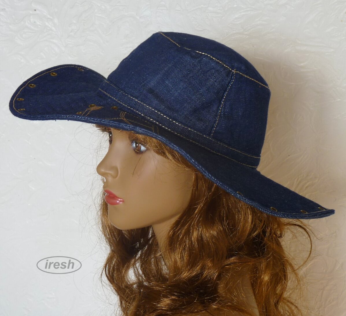 Women's Wide Brim Denim Hat