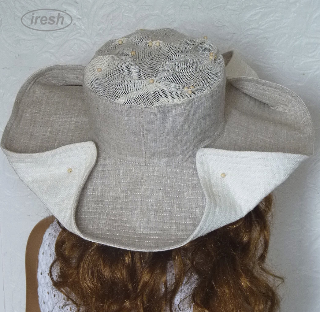 Women's natural linen hat