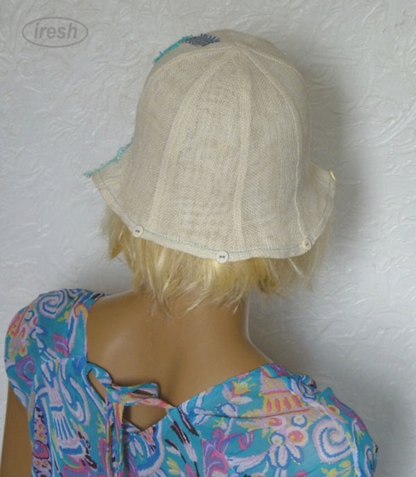 Beige linen hat