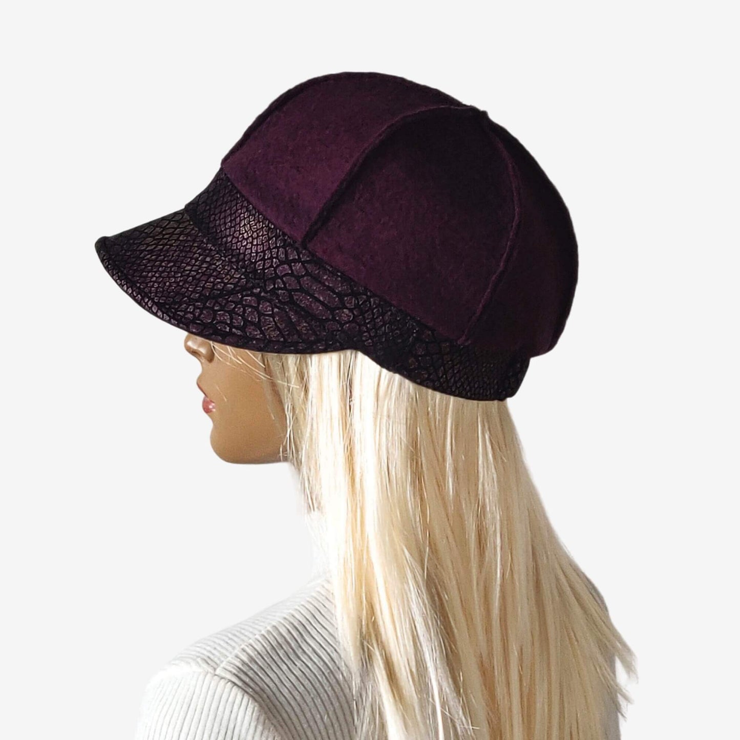 Dark purple felted cap