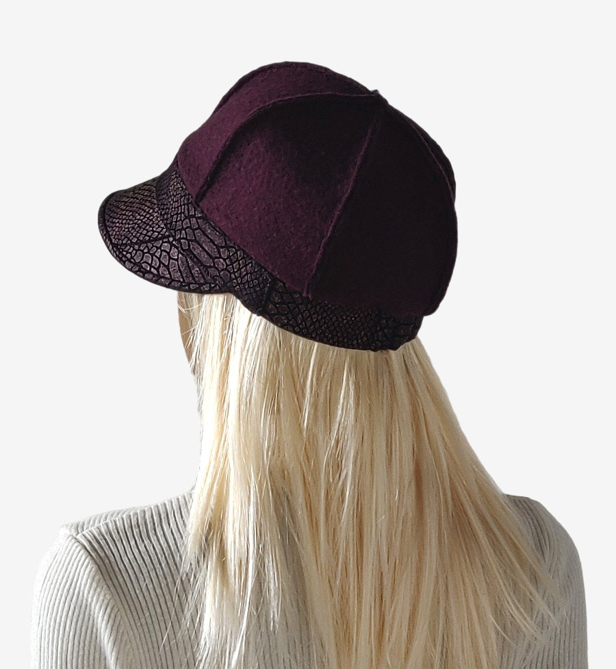 Dark purple felted cap