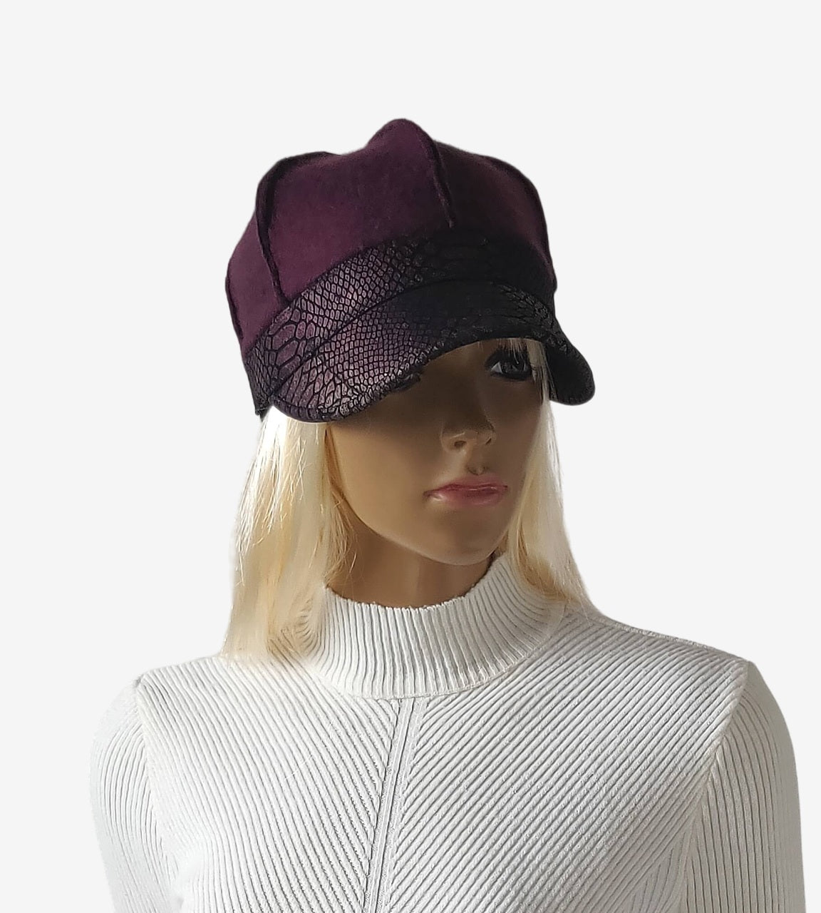 Dark purple felted cap