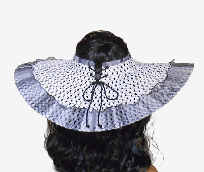 Black white wide-brimmed beach hat