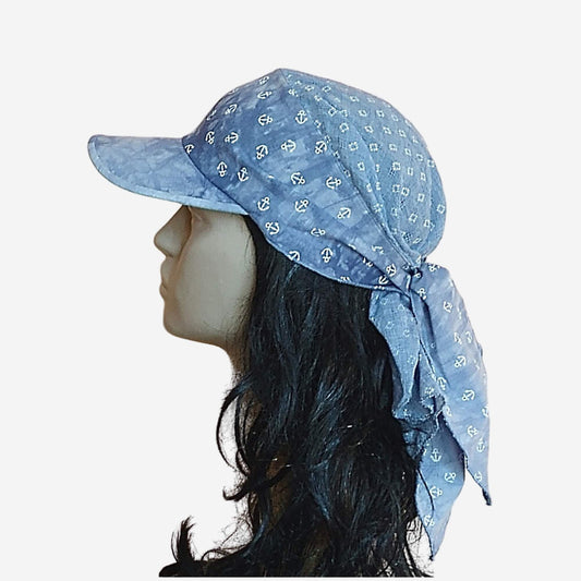 Bandana visor blue marine style