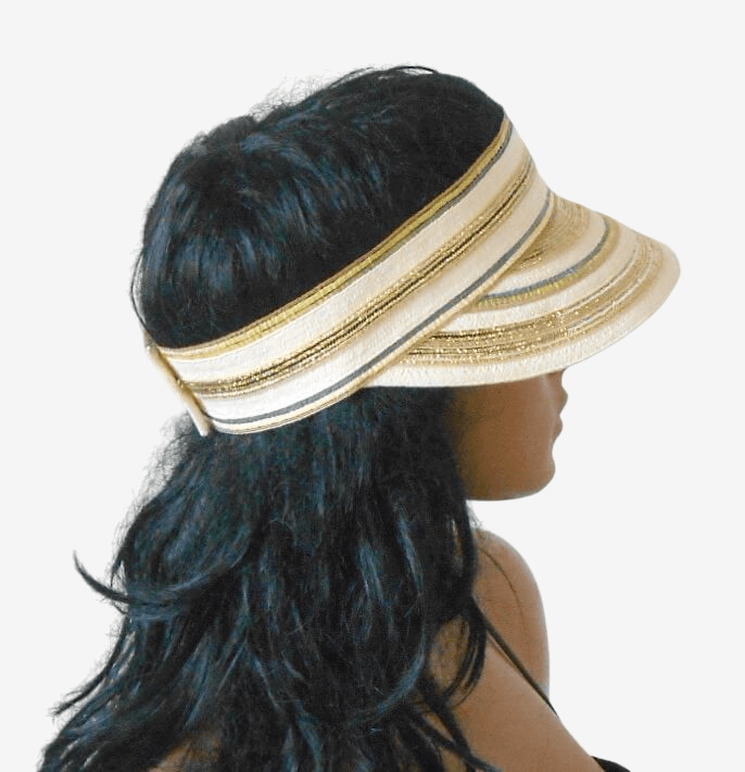 Side view of  beige visor