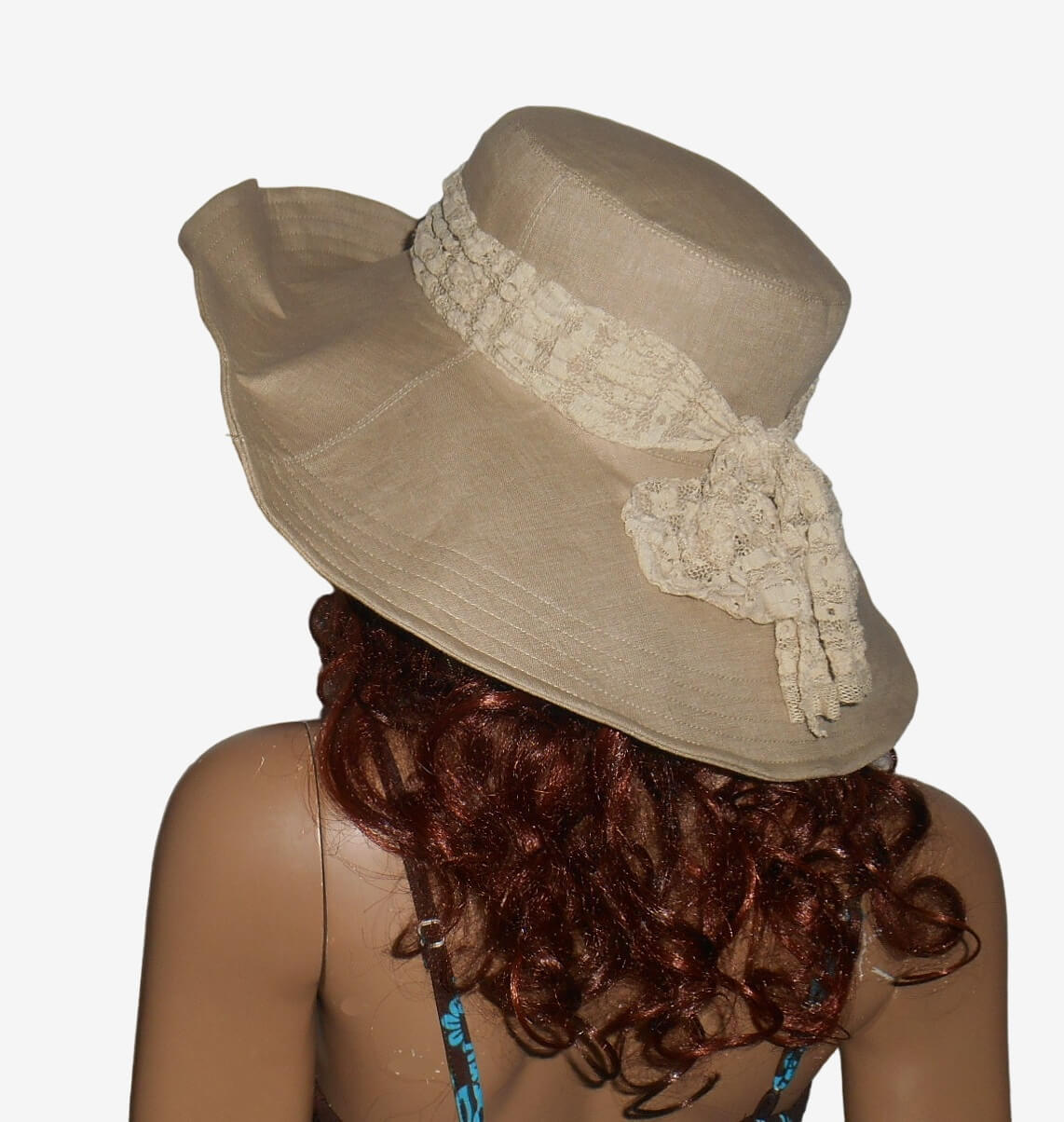 Beige linen hat