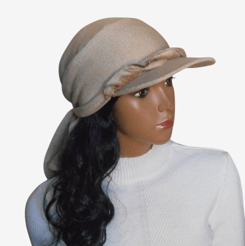 Winter beige visor bandana