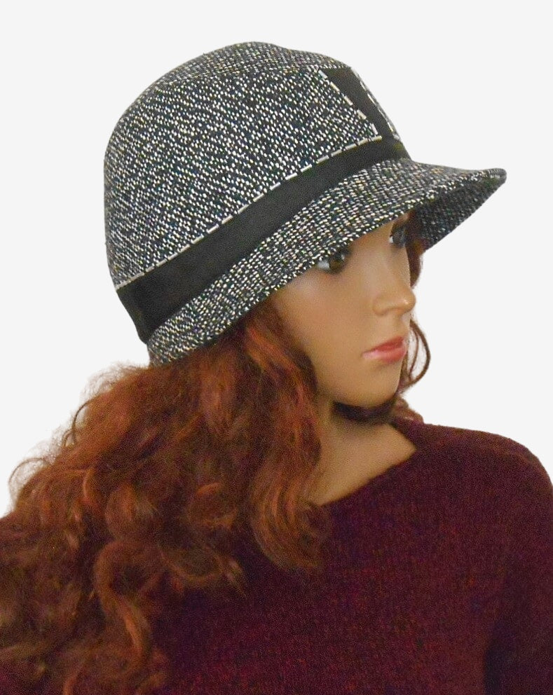 Women's warm tweed cap-hat