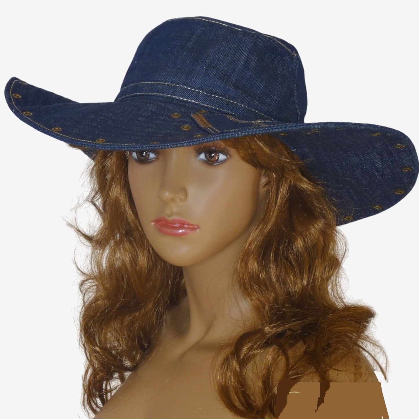 Women's Wide Brim Denim Hat