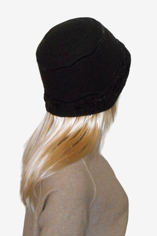 Women Brown Felted Merino Wool Hat