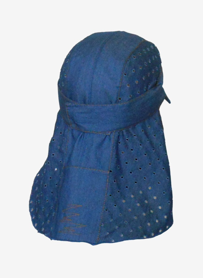 Back view of denim bandana
