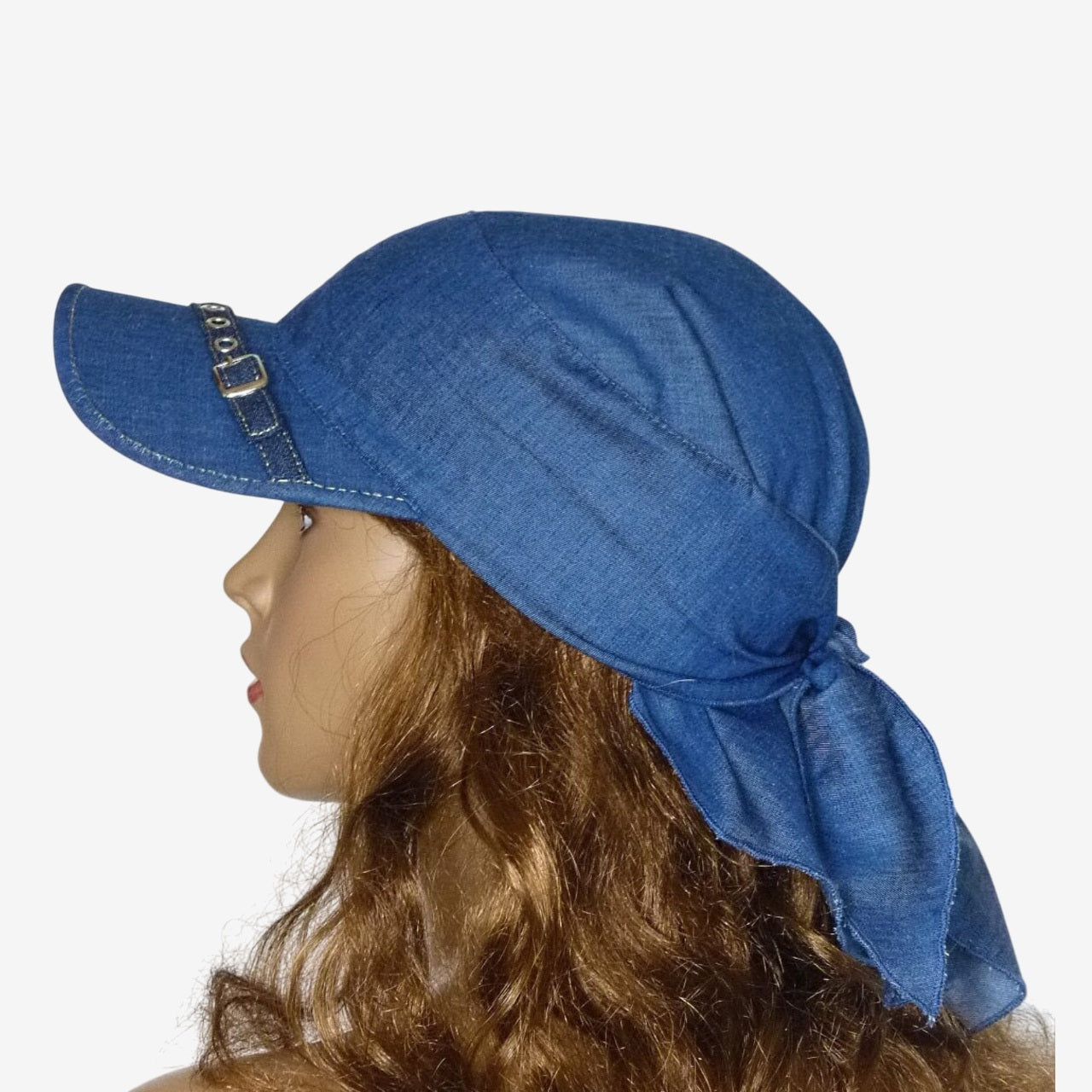 Blue Denim Visor Bandana