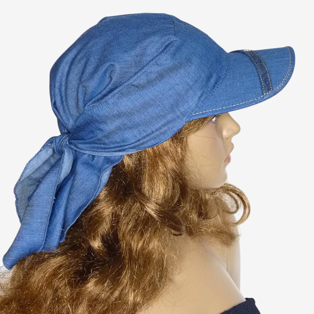 Blue Denim Visor Bandana
