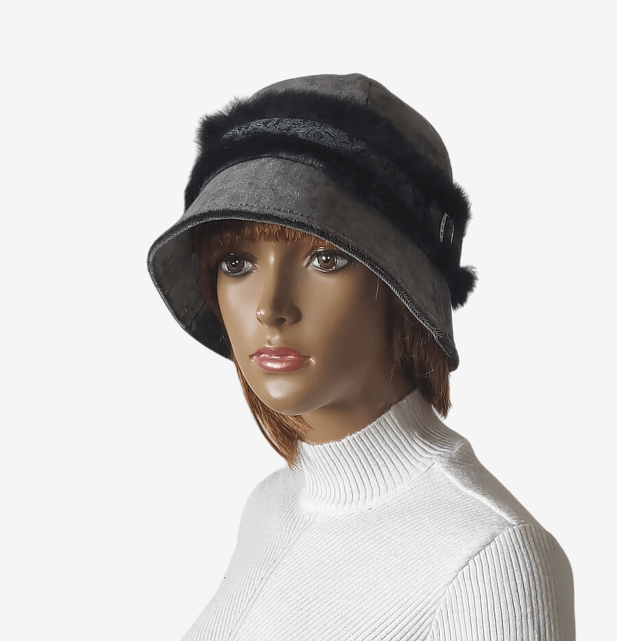 Gray velor hat