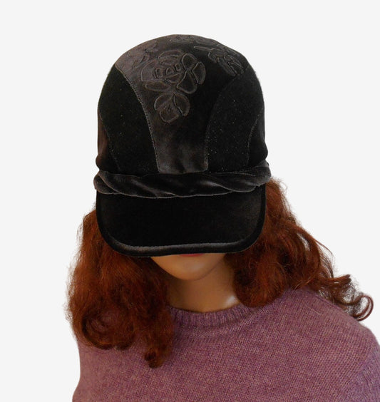 Gray velour baseball cap