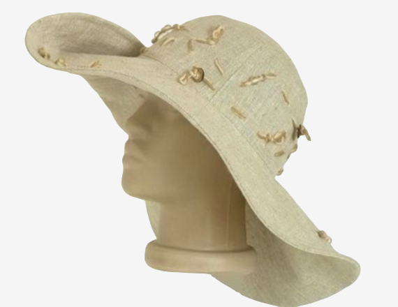 Wide brimmed Linen hat