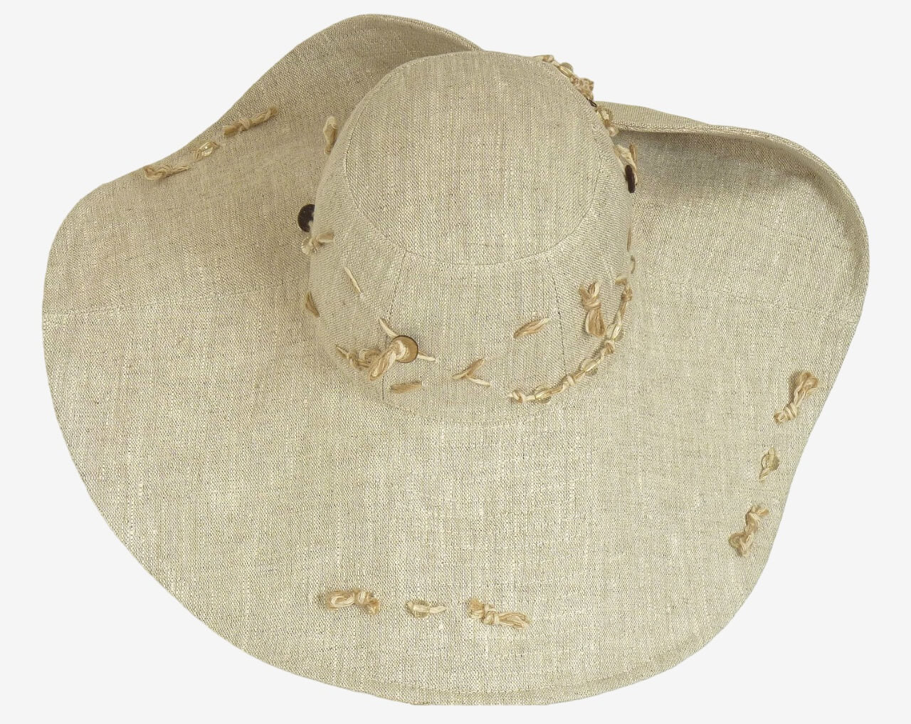 Wide brimmed Linen hat