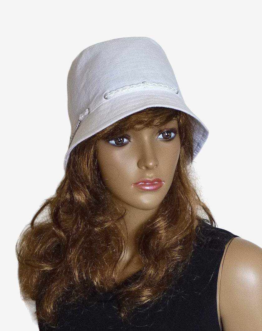 White summer hat with small brim