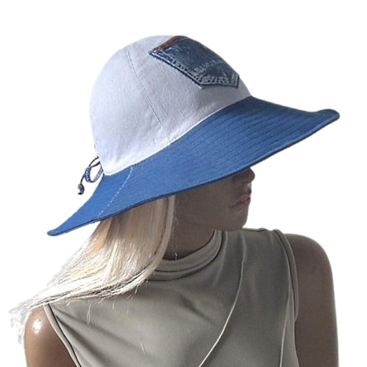 Denim white&blue hat