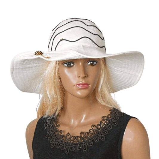 Women's white linen hat