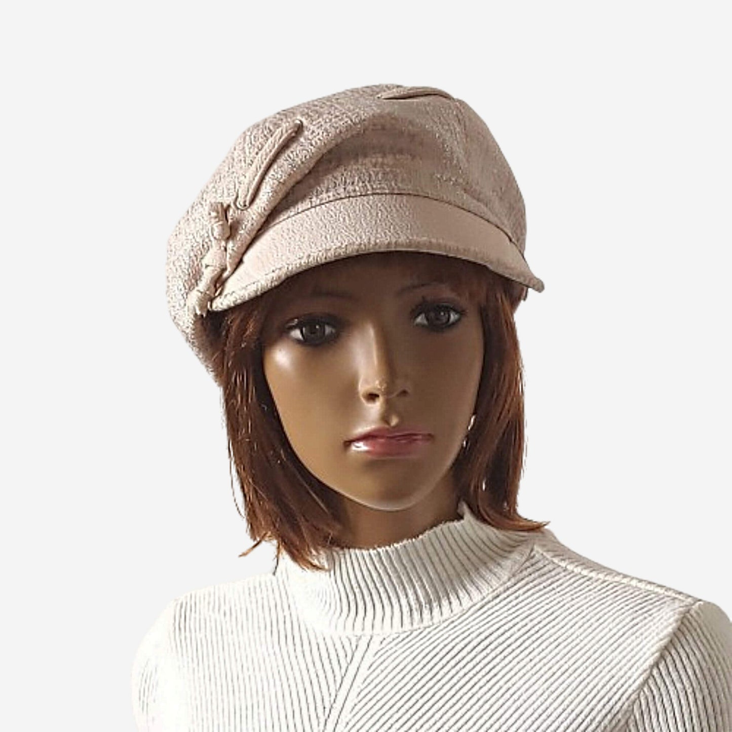 Women's beige warm cap